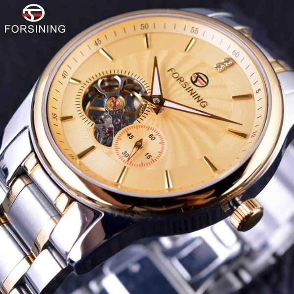 Forsining  Men Metal Watches Waterproof