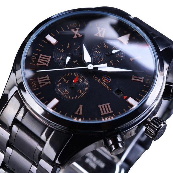 Forsining  Men Metal Watches Waterproof