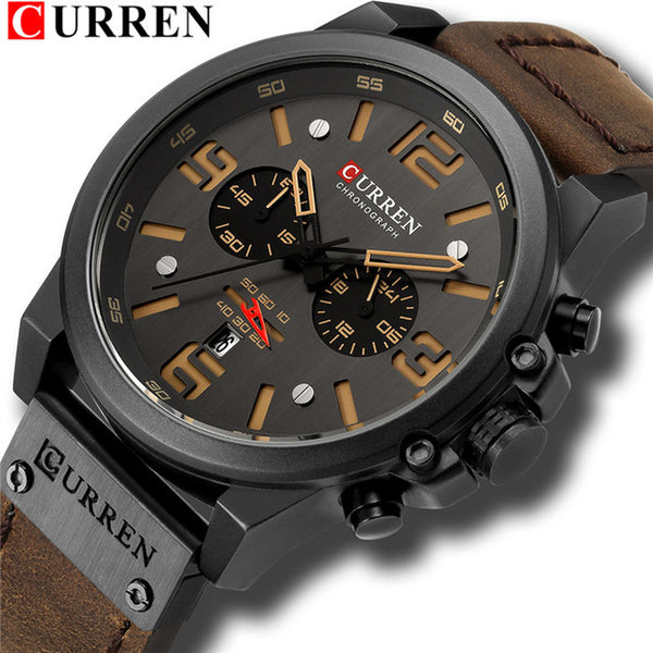 CURREN Mens Watches  Waterproof