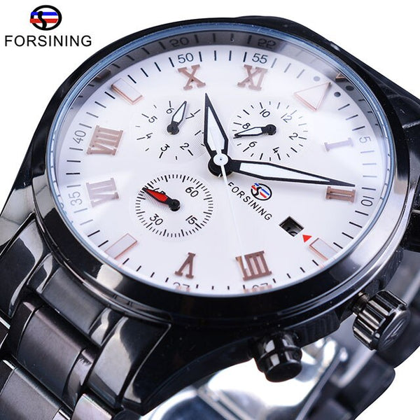 Forsining  Men Metal Watches Waterproof