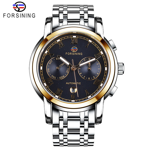 Forsining  Men Metal Watches Waterproof