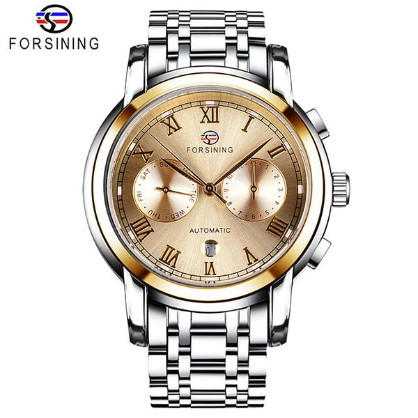 Forsining  Men Metal Watches Waterproof