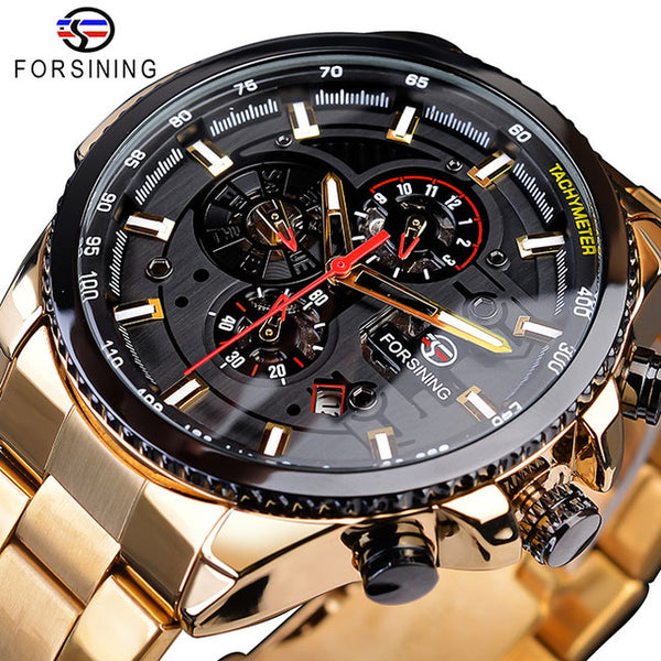 Forsining  Men Metal Watches Waterproof