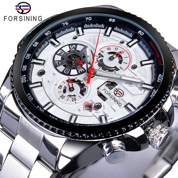 Forsining  Men Metal Watches Waterproof